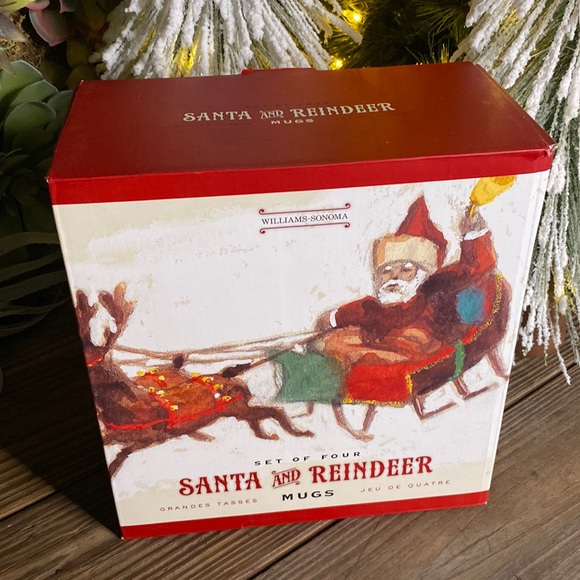 Williams Sonoma Marc Lacaze Designed Santa and his Reindeer Mugs - Set of 4 🎅🏻 - Picture 13 of 16